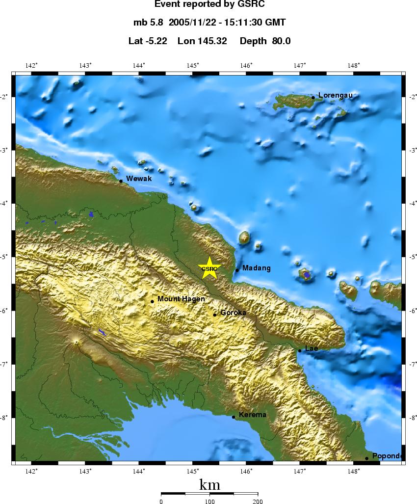 Schweres Erdbeben in Neuguinea