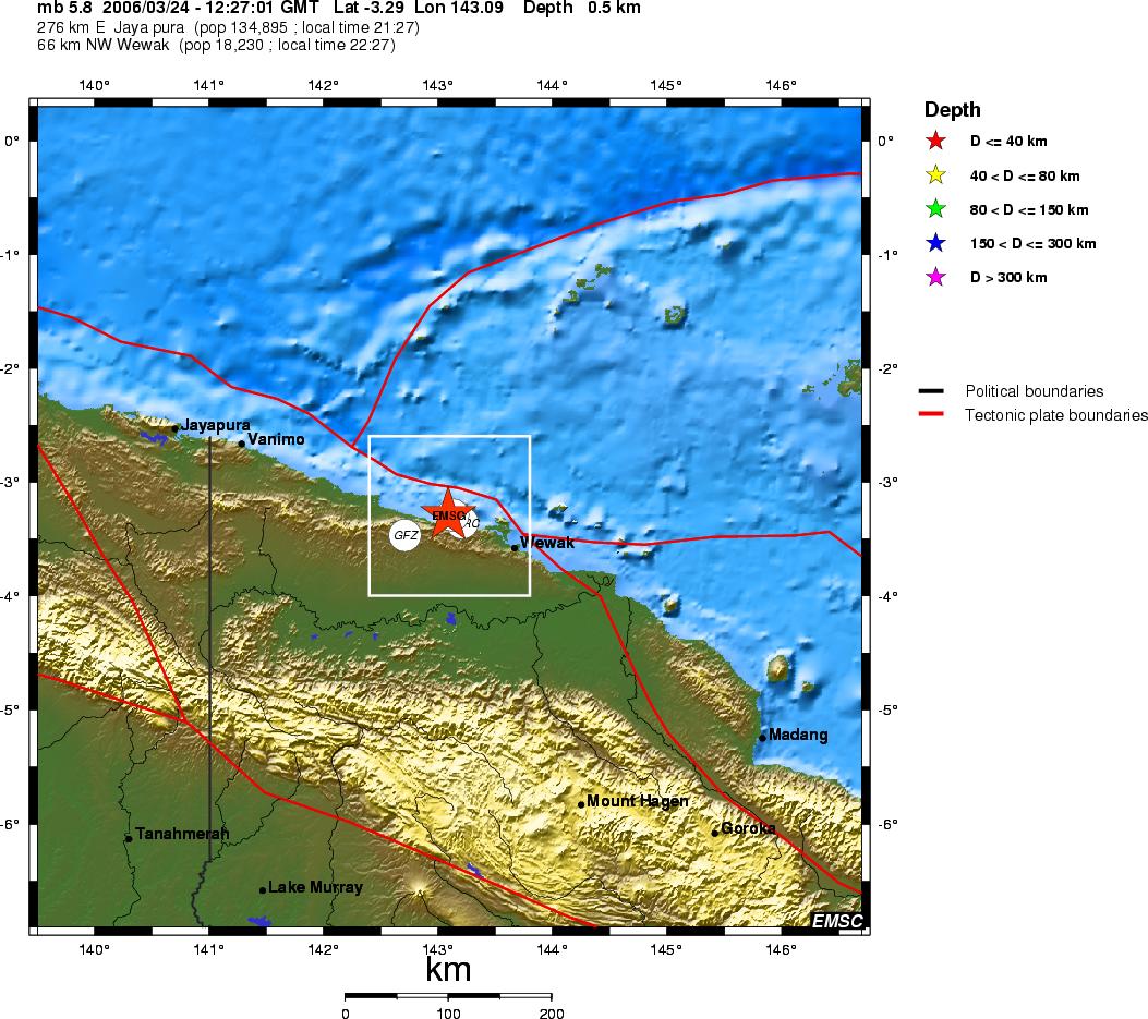 Schweres Erdbeben an der Nordküste Neuguineas