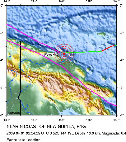 Schweres Erdbeben vor Neuguinea