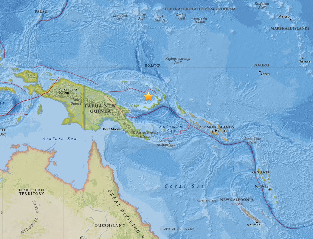 Schweres Erdbeben bei Neuguinea