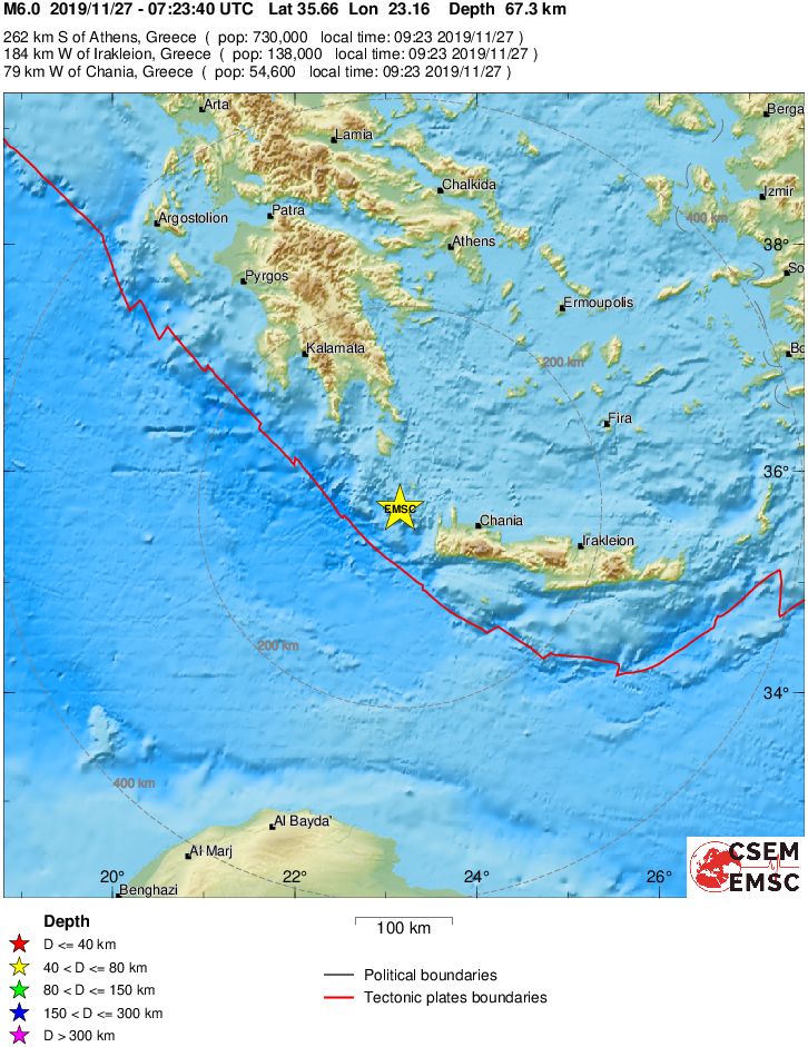 Schweres Erdbeben bei Kreta