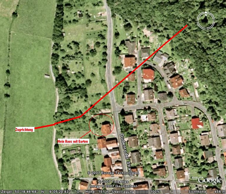 Zugbahnkarte