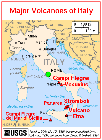 Vulkankarte Italien